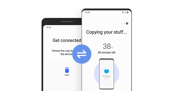 通過 Samsung Smart Switch App 傳輸數據