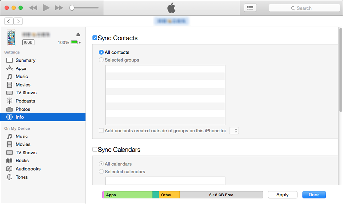 使用 iTunes 程序將聯繫人從 iPhone 轉移到沒有 iCloud 的 iPhone