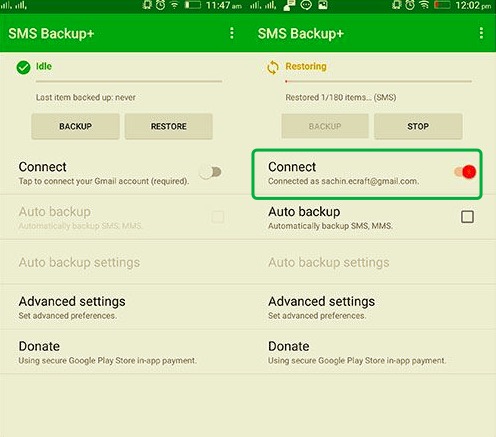 使用 SMS Backup+ 將消息從 Android 傳輸到 Android