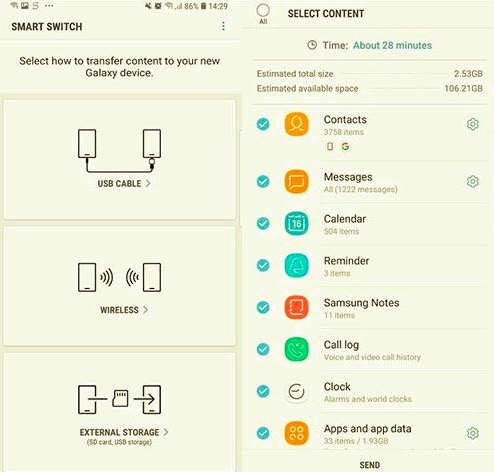 使用智能開關將短信從 Android 傳輸到 Android