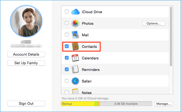 使用 iCloud 傳輸 Outlook 聯繫人