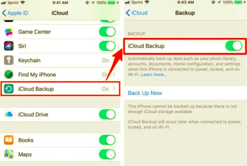 打開 iCloud 備份以將應用程序從 iPhone 傳輸到 iPhone
