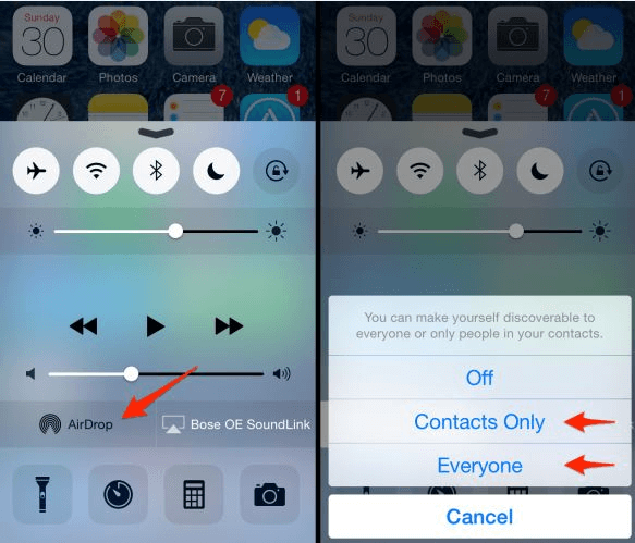 使用AirDrop從iPhone發送大型視頻