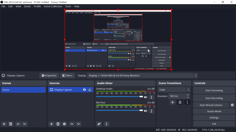 使用 OBS Studio 在 Windows 上錄製帶有音訊的螢幕