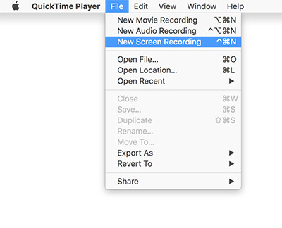 使用 QuickTime 在 Mac 上使用內部音訊進行螢幕錄製