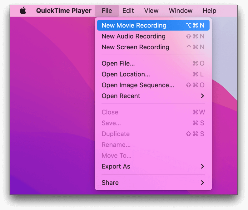 使用 QuickTime Player 在 Mac 上錄製視頻