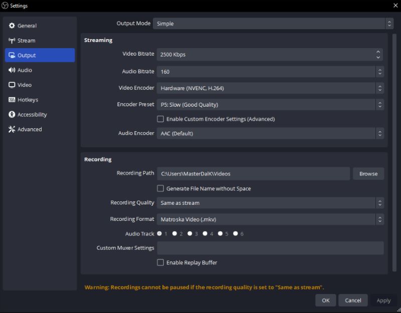 Twitch 上串流的影片設置