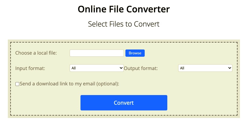 在 Convertfiles 網站中將 AVI 轉換為 MPEG