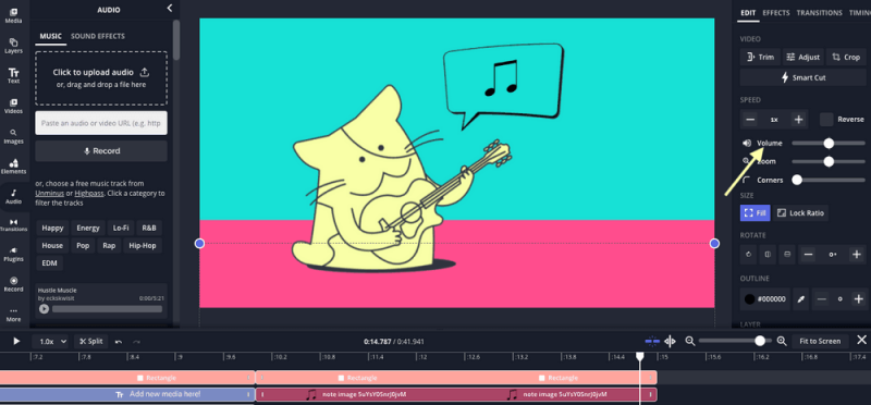 使用 Kapwing Video Editor 免費在線將音頻添加到視頻中