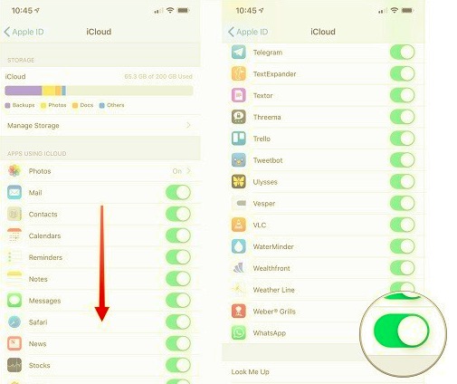 為 WhatsApp 本地備份激活 iCloud 備份