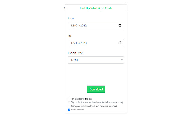 使用 Backup WhatsApp Chats Chrome Extension 將 WhatsApp 消息下載到 PC