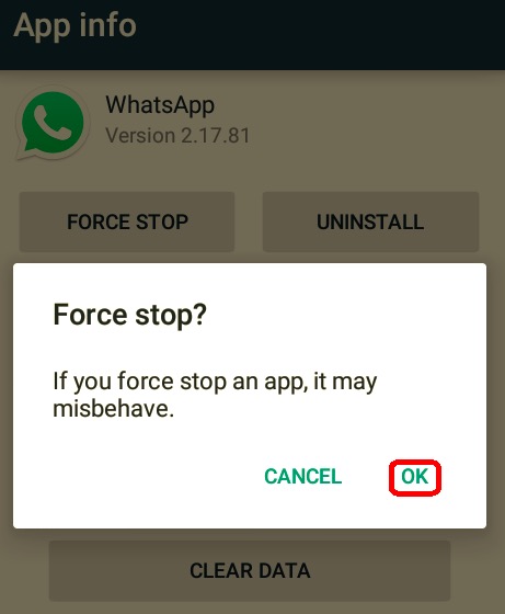 強制關閉 WhatsApp 以解決其無法連接到 WiFI 的問題