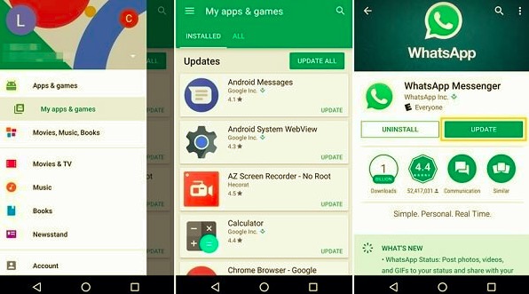 在 Android 上更新 WhatsApp 以修復 WhatsApp 不工作