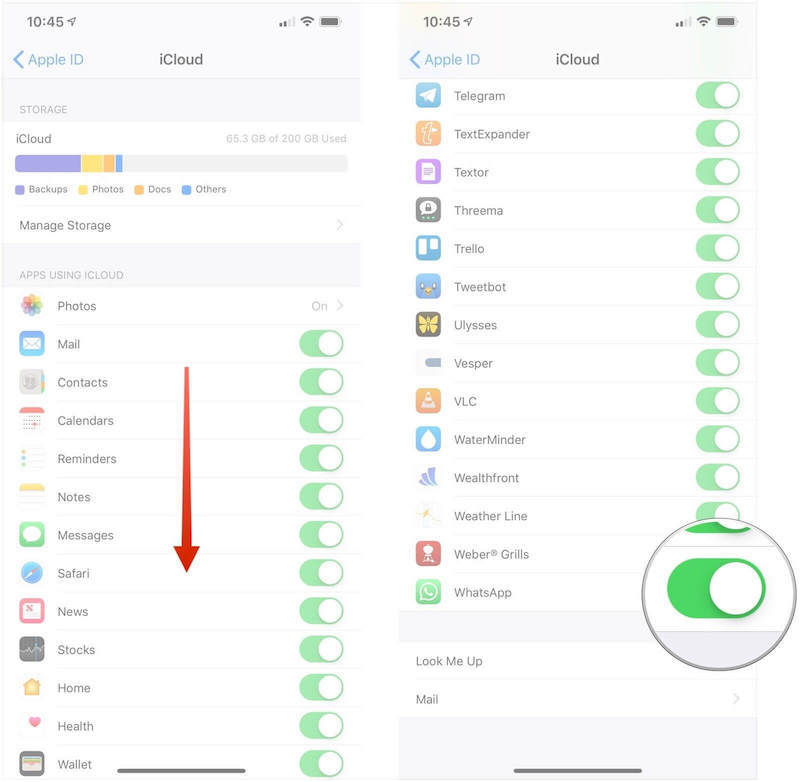 使用 iCloud 備份在兩台 iPhone 設備之間傳輸 WhatsApp