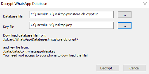 解密 WhatsApp 消息數據庫