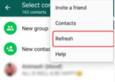 刷新 WhatsApp 聯繫人列表以修復 WhatsApp 聯繫人不顯示姓名
