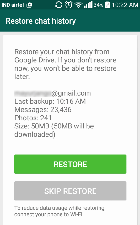 從 Google Drive 恢復已刪除的 WhatsApp 消息